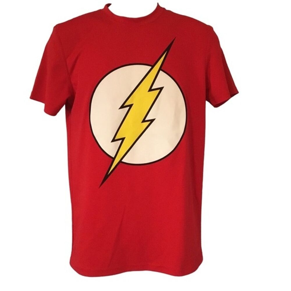 DC Comics The Flash Men’s Short Sleeve Crew Neck Red T-Shirt Size Small